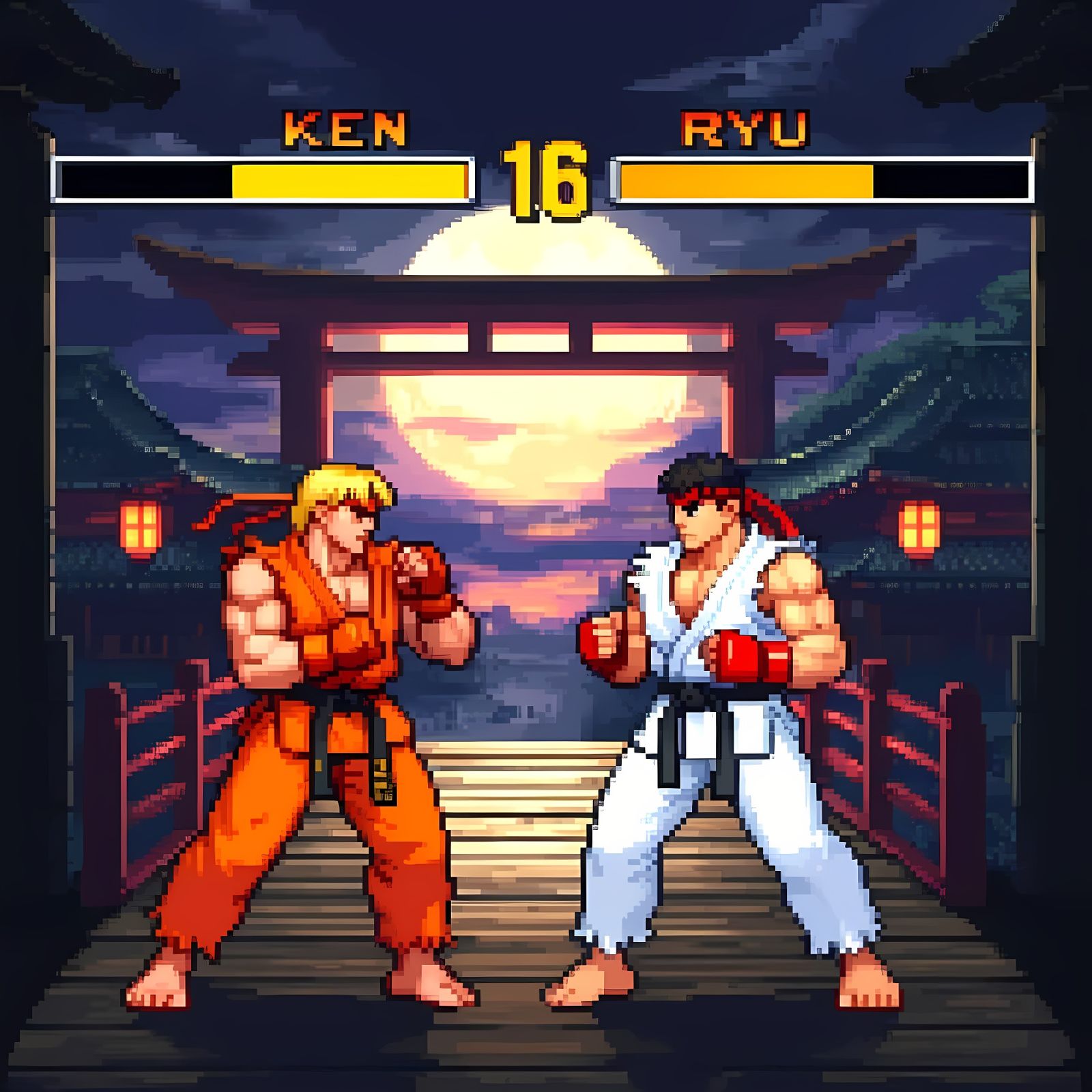 SEGA Street Fighter 90s Console Pixel Art v6