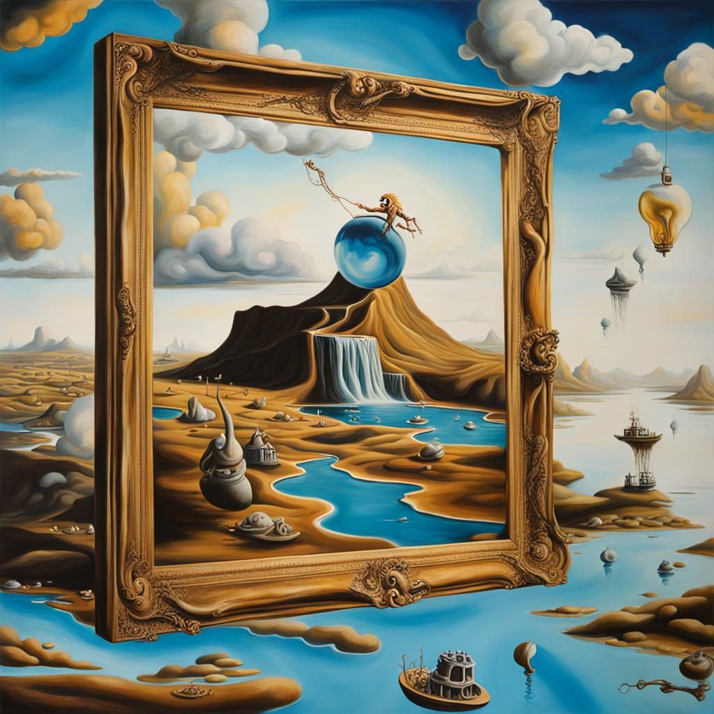 Surreal Melting Canvas in Dali Style
