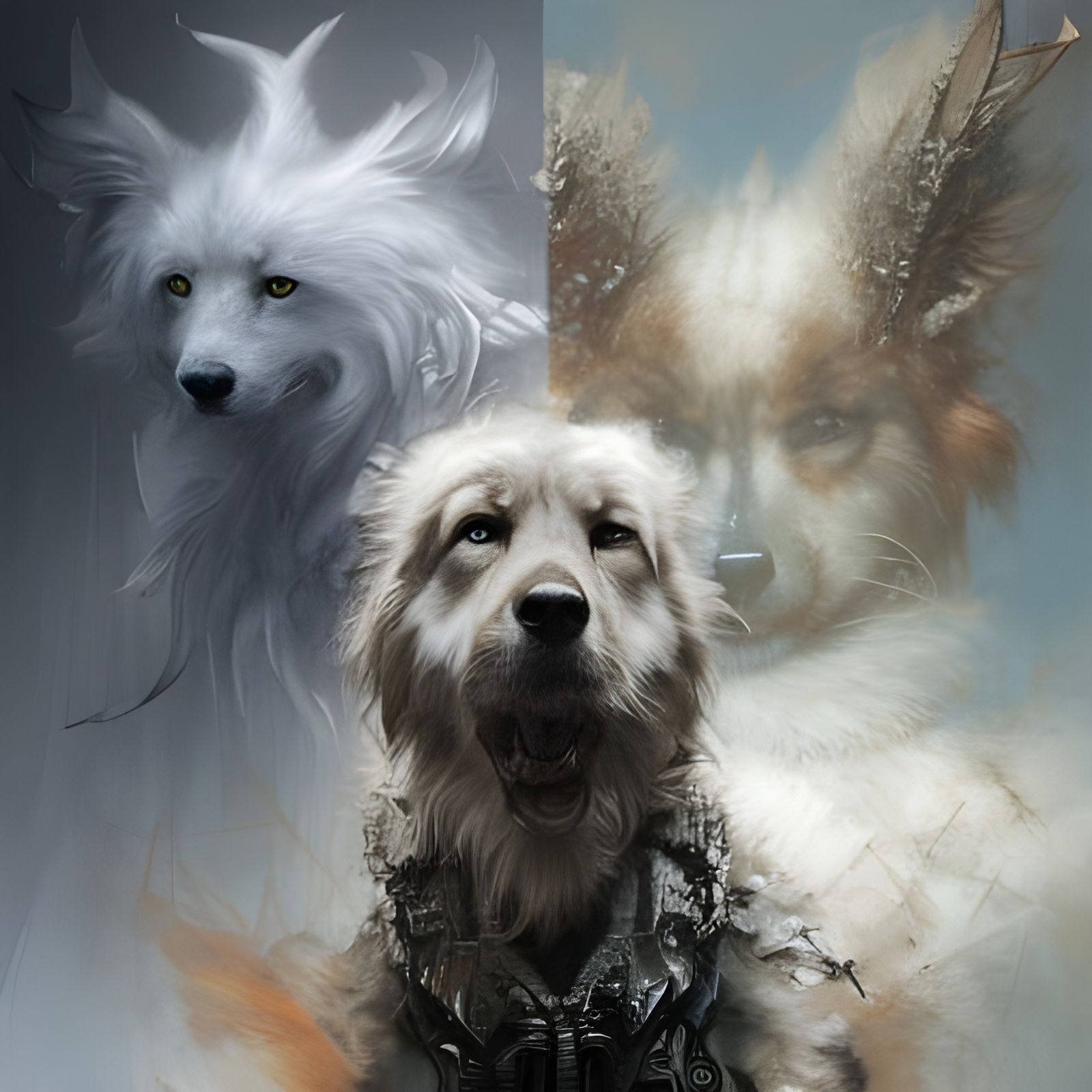 Intricate Canine Portrait in Fantasy Style