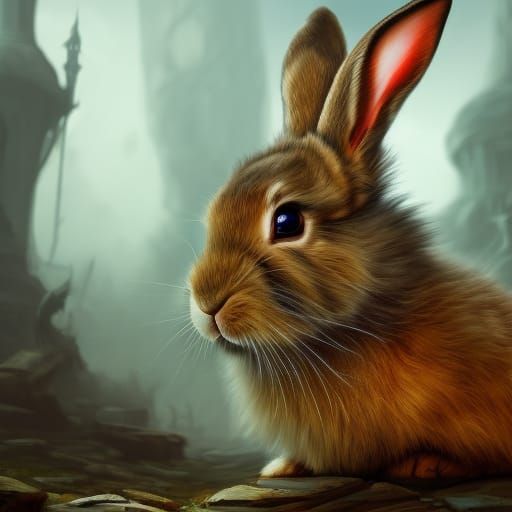 Fantastical Bunny in Detailed Matte Painting