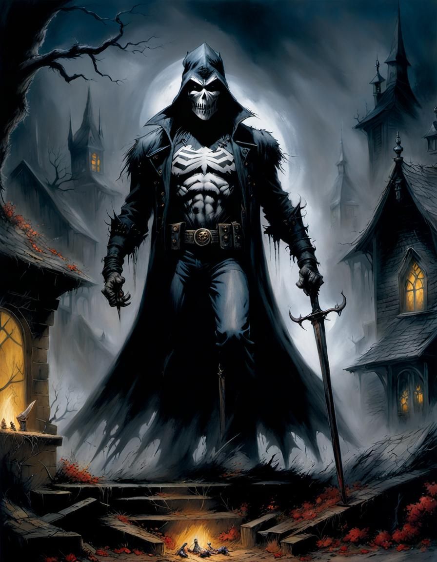 The Antihero by Todd McFarlane and Stephen Gammell with background by Thomas Kinkade
