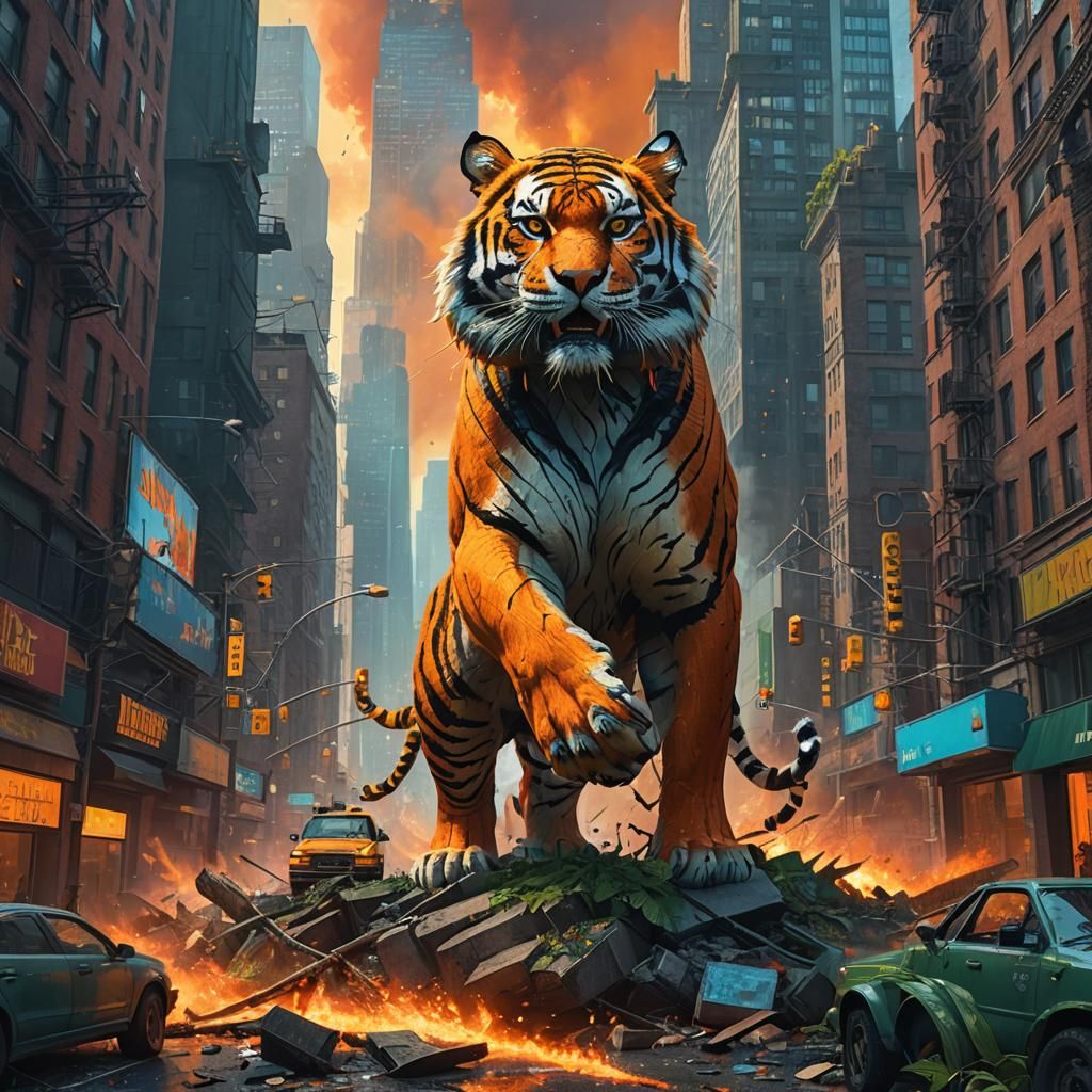 Tiger's Rampage: New York City Destruction
