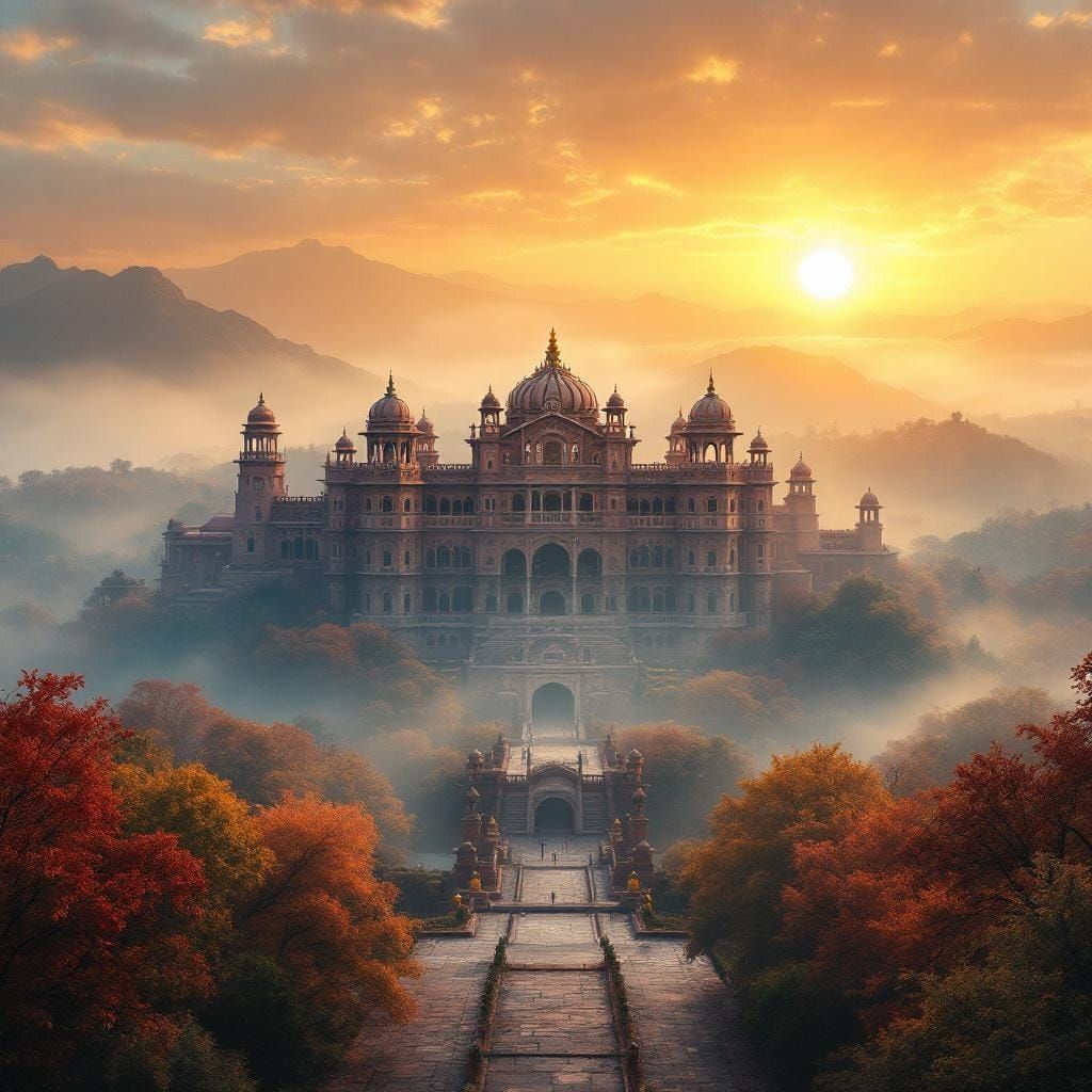 Jaipur Palace in Autumn: A Digital Matte Painting