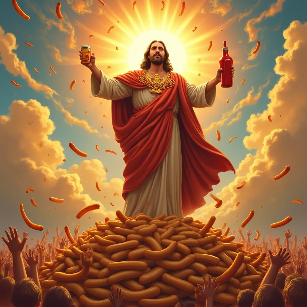 Surreal Sausage God Reigns Supreme Over Hotdog Utopia