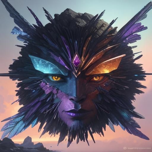 Gemstone Cyborg Warrior Woman: Hyperrealistic Digital Art