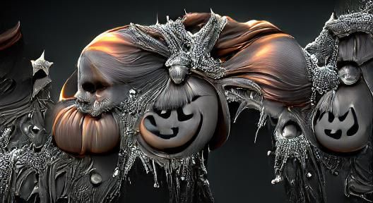 Sparkling Dark Halloween Town in ZBrush Style
