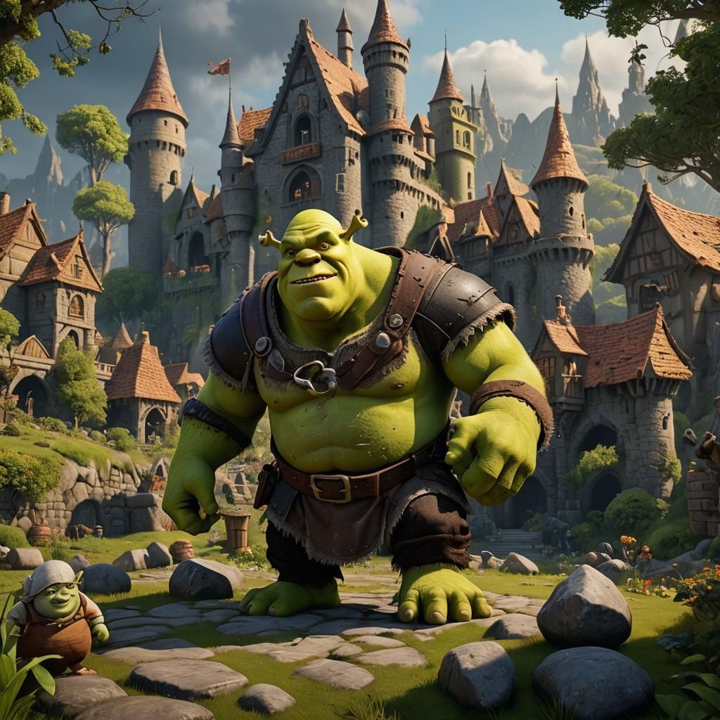 Shrek the Ogre: Detailed Matte Painting