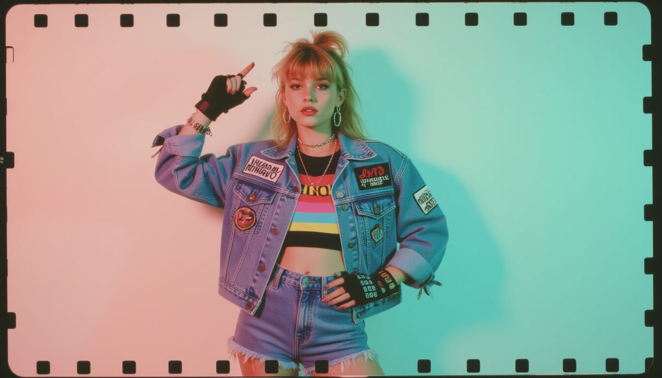 1980s Punk Girl Photograph with Dream Pop Aesthetic