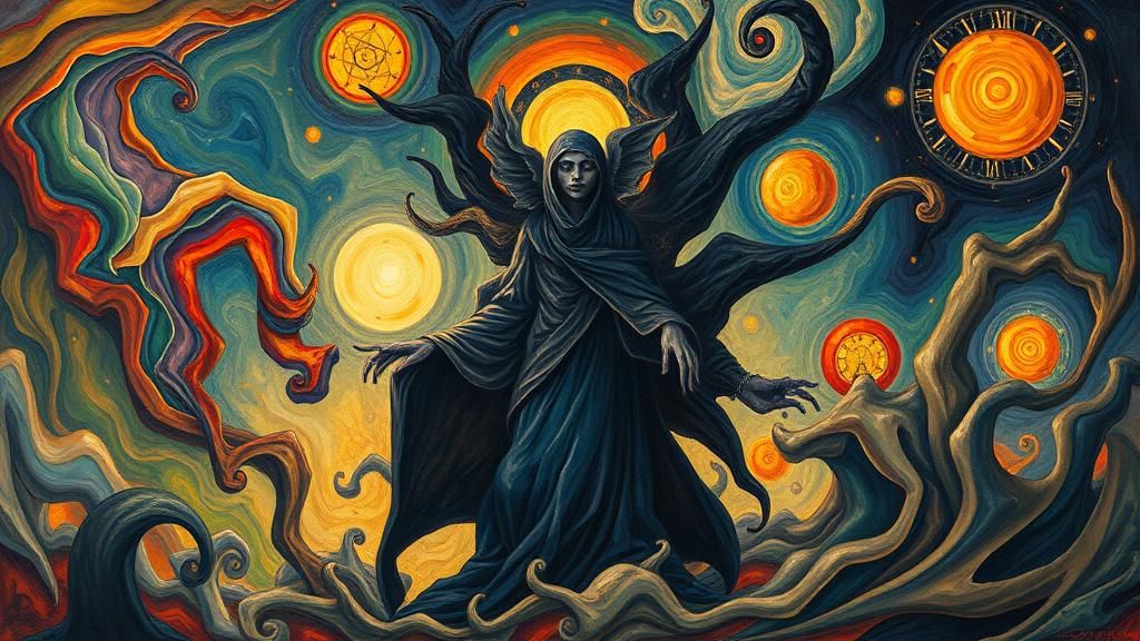 Mystical Seer Emerges from Surreal Dreamscape