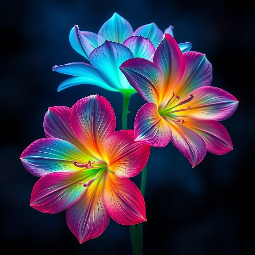 Neon Flowers in a Dreamy Rothko-esque Style