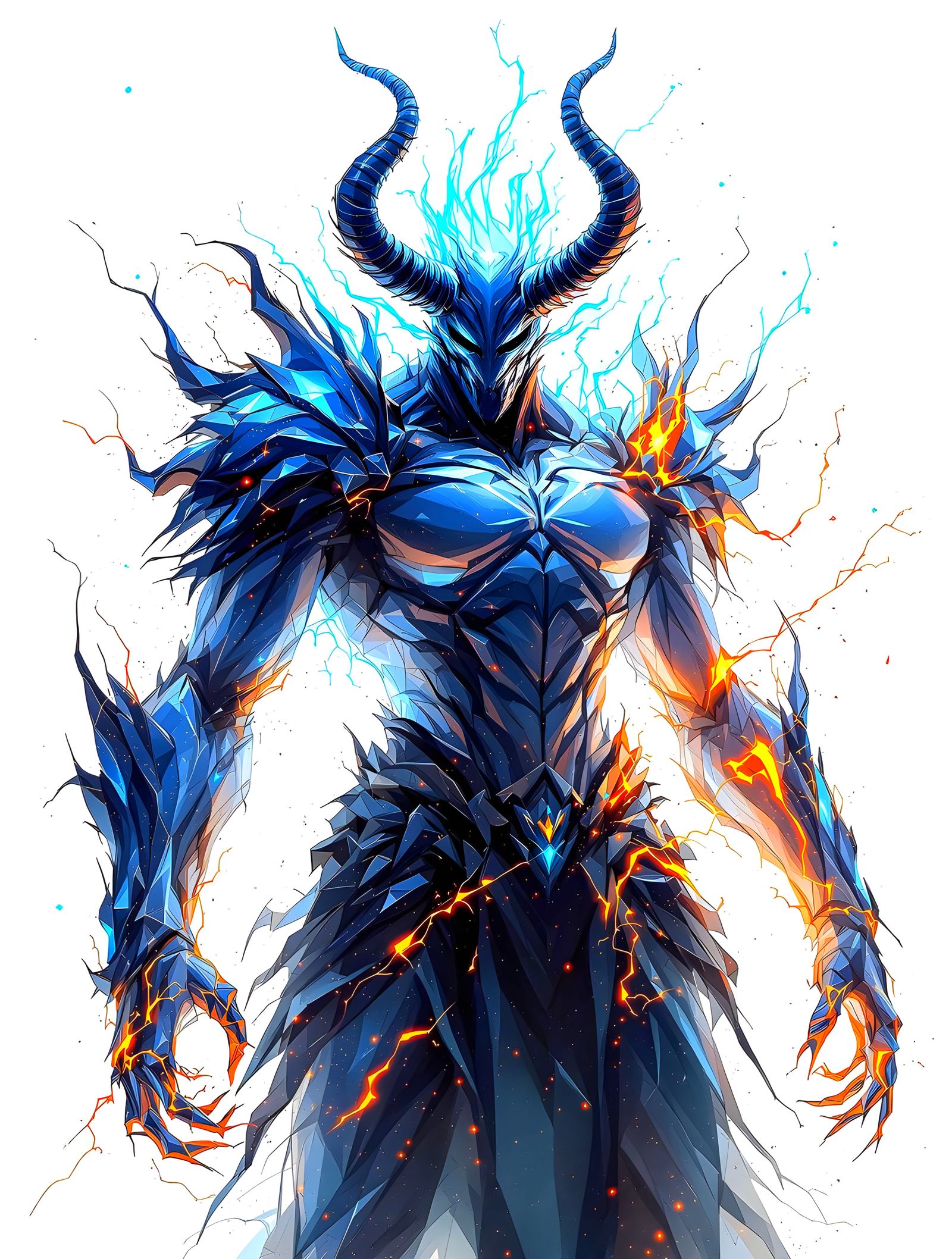 Dark Fantasy Warrior Translucent Portrait in High Contrast