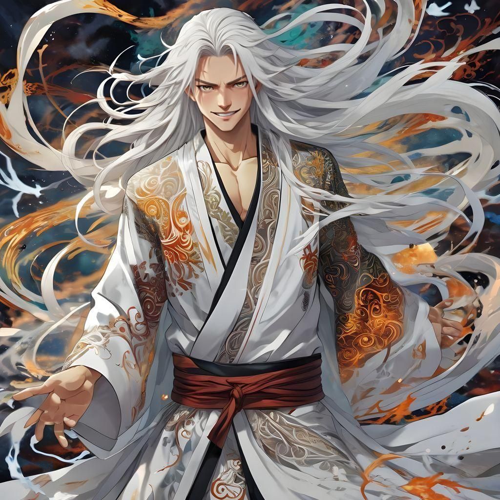 Anime Guy Transcends with Wicked Smile