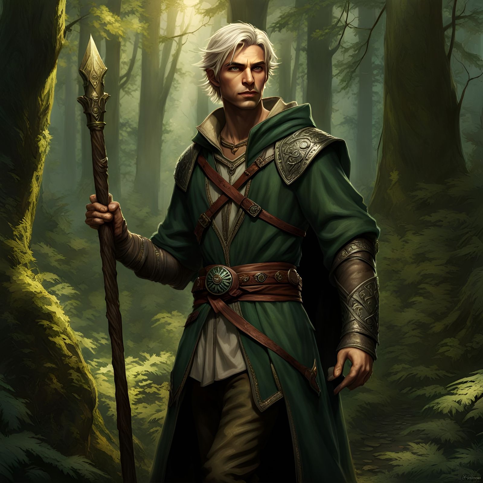 Half-elf sorcerer in the woods #6