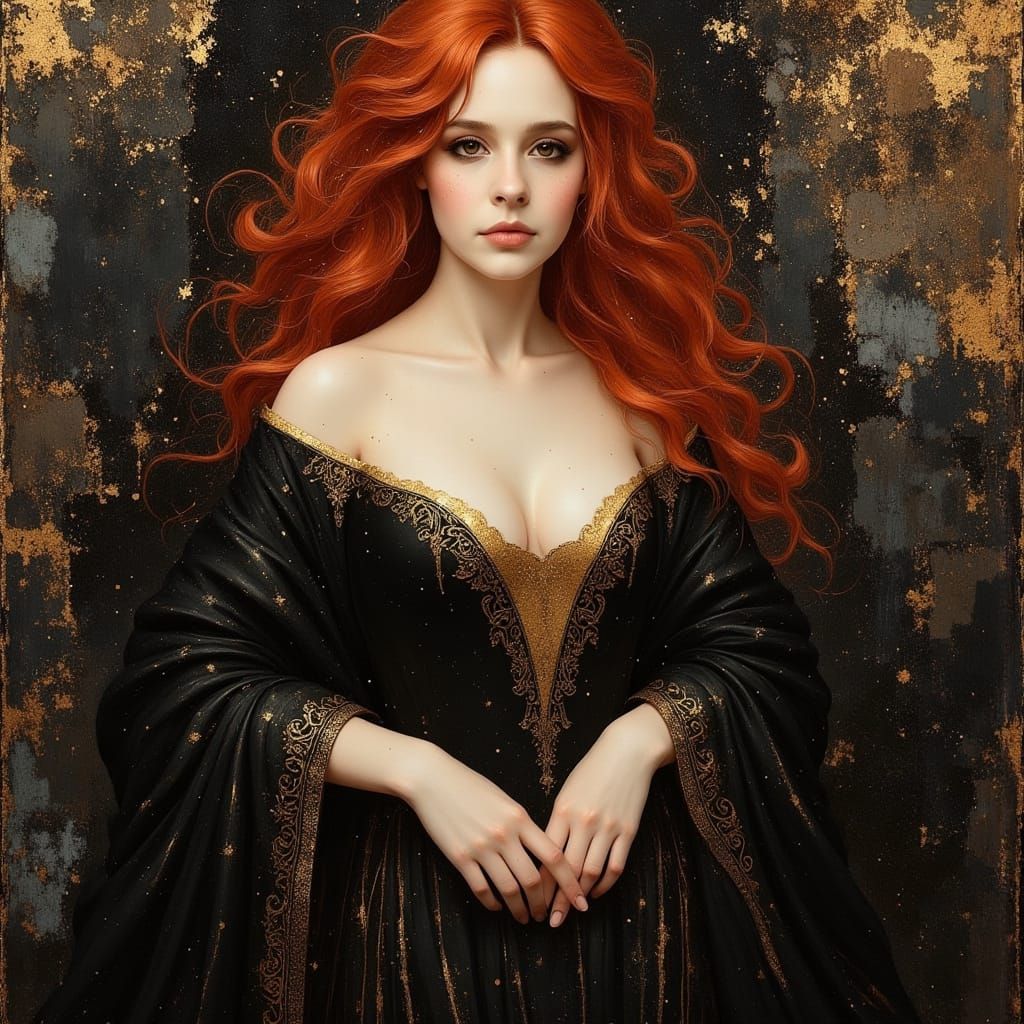 Vampiress in a Gothic Lord of the Rings Inspired Gown