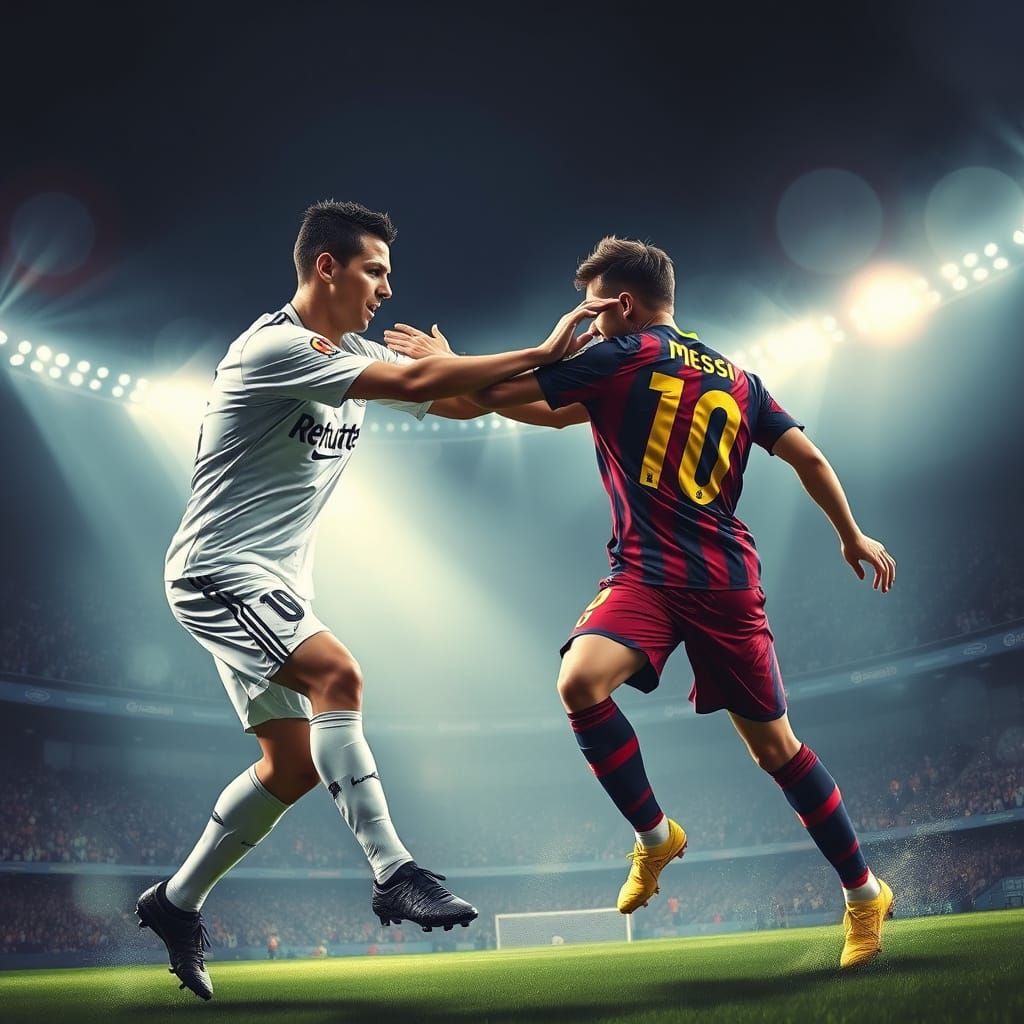 Cristiano Ronaldo Slaps Messi in a Dramatic Stadium Scene