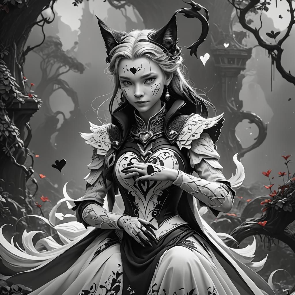 Cats Making a Heart: Detailed Fantasy Concept Art