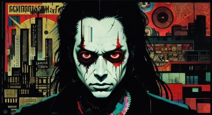 Disturbing Demonic Close-Up in Analog Horror Style