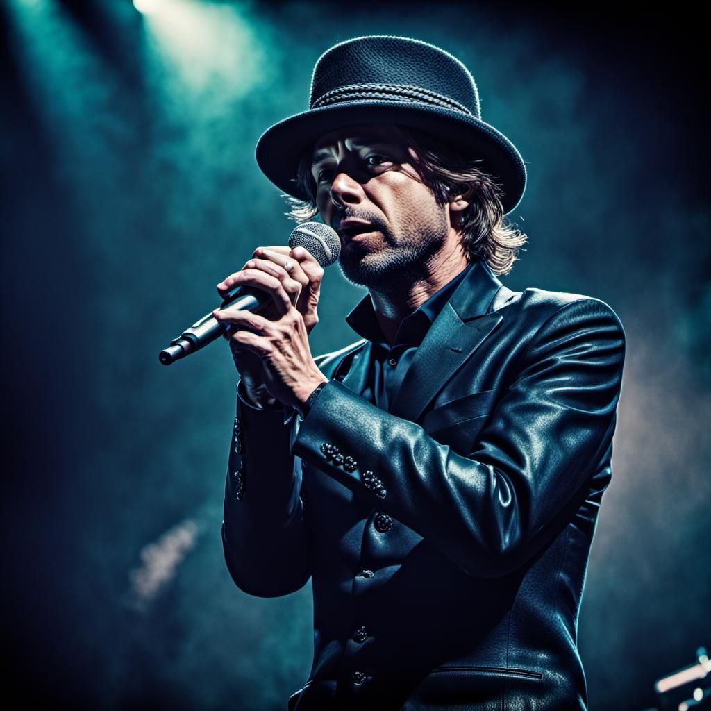 Hyperrealistic Portrait of Jay Kay from Jamiroquai