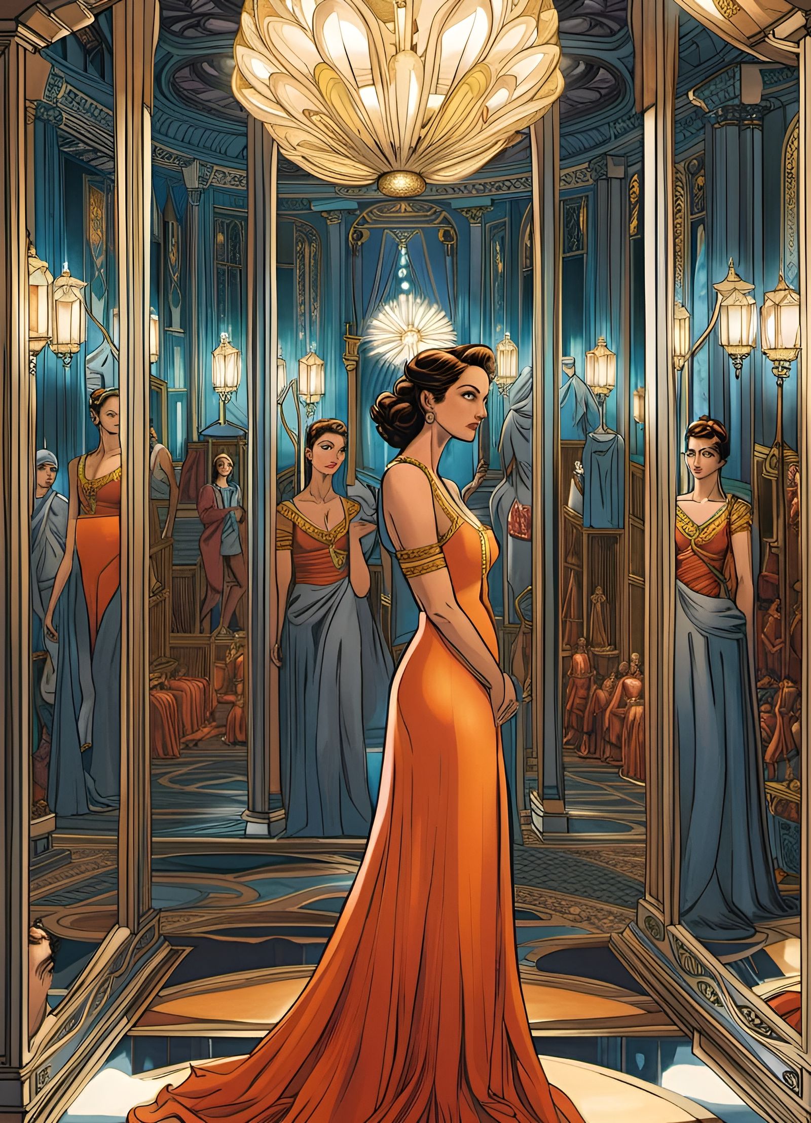 Woman in Hall of Mirrors: Graphic Novel Art