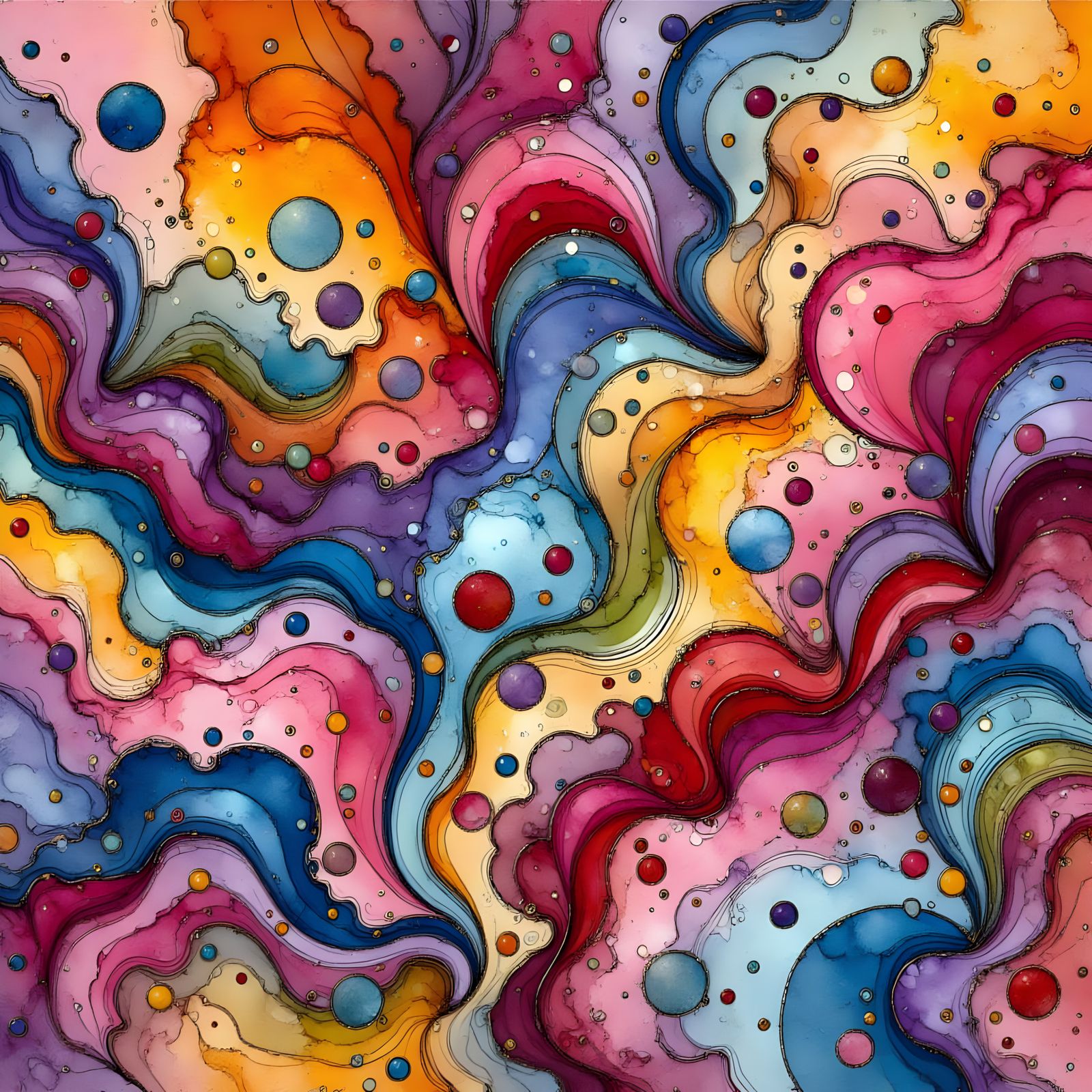 Vibrant Abstract Art in a Joyful Color Palette