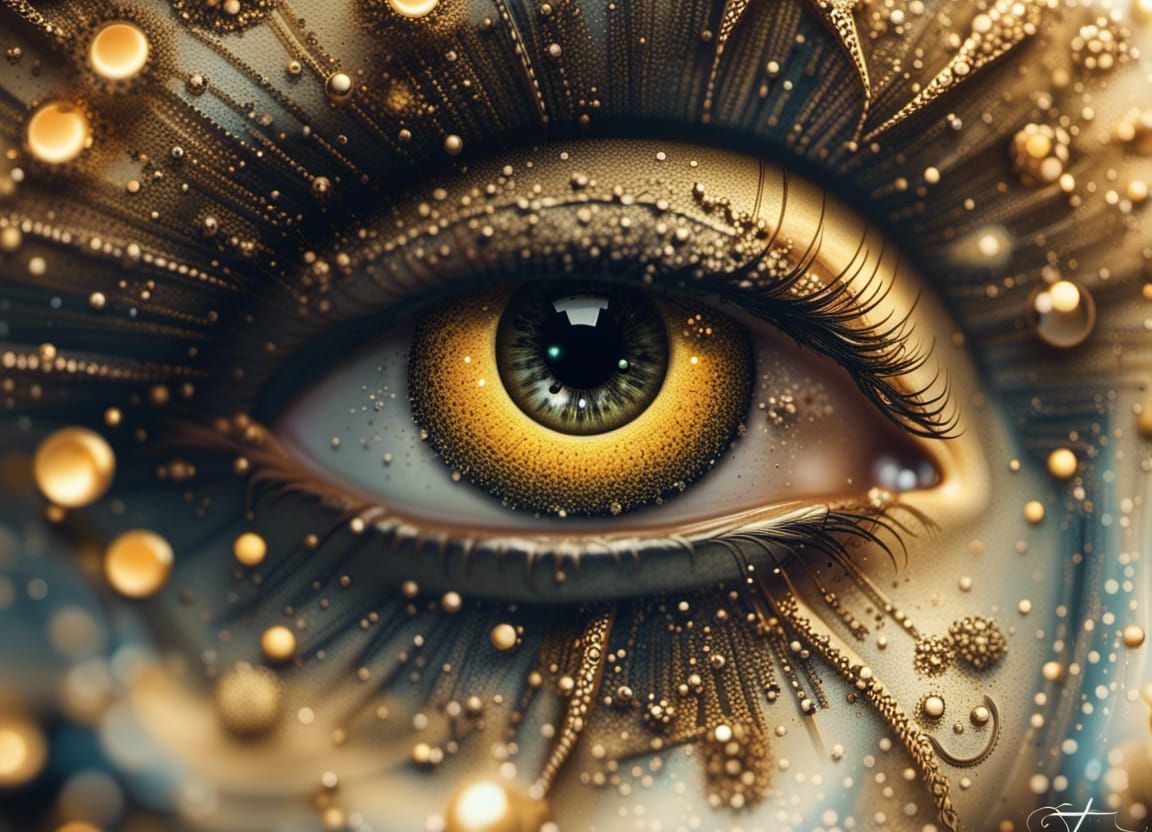 Illuminati Eye Constellation in Gold Galaxy