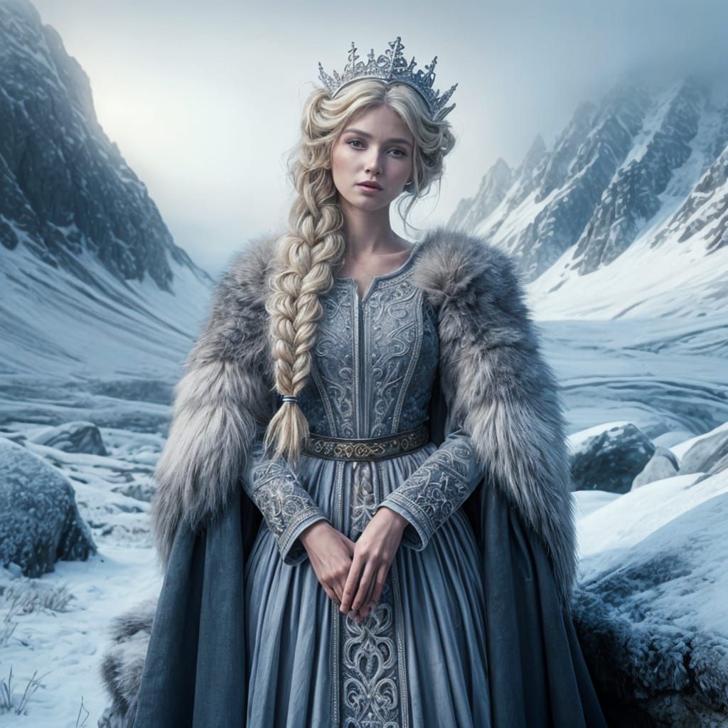 Elegant Viking Woman as Digital Matte Painting