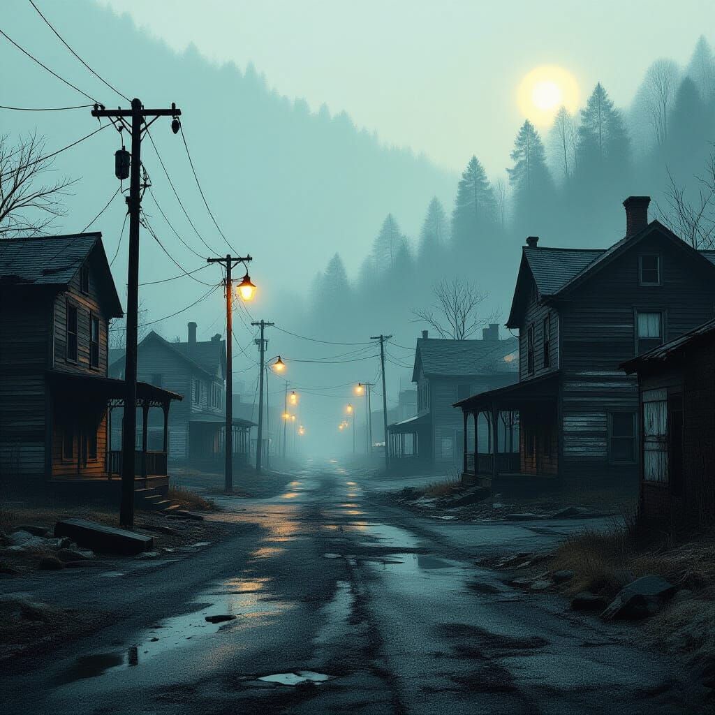 Eerie Centralia Coal Town Ablaze: Hyperrealistic Abandonment