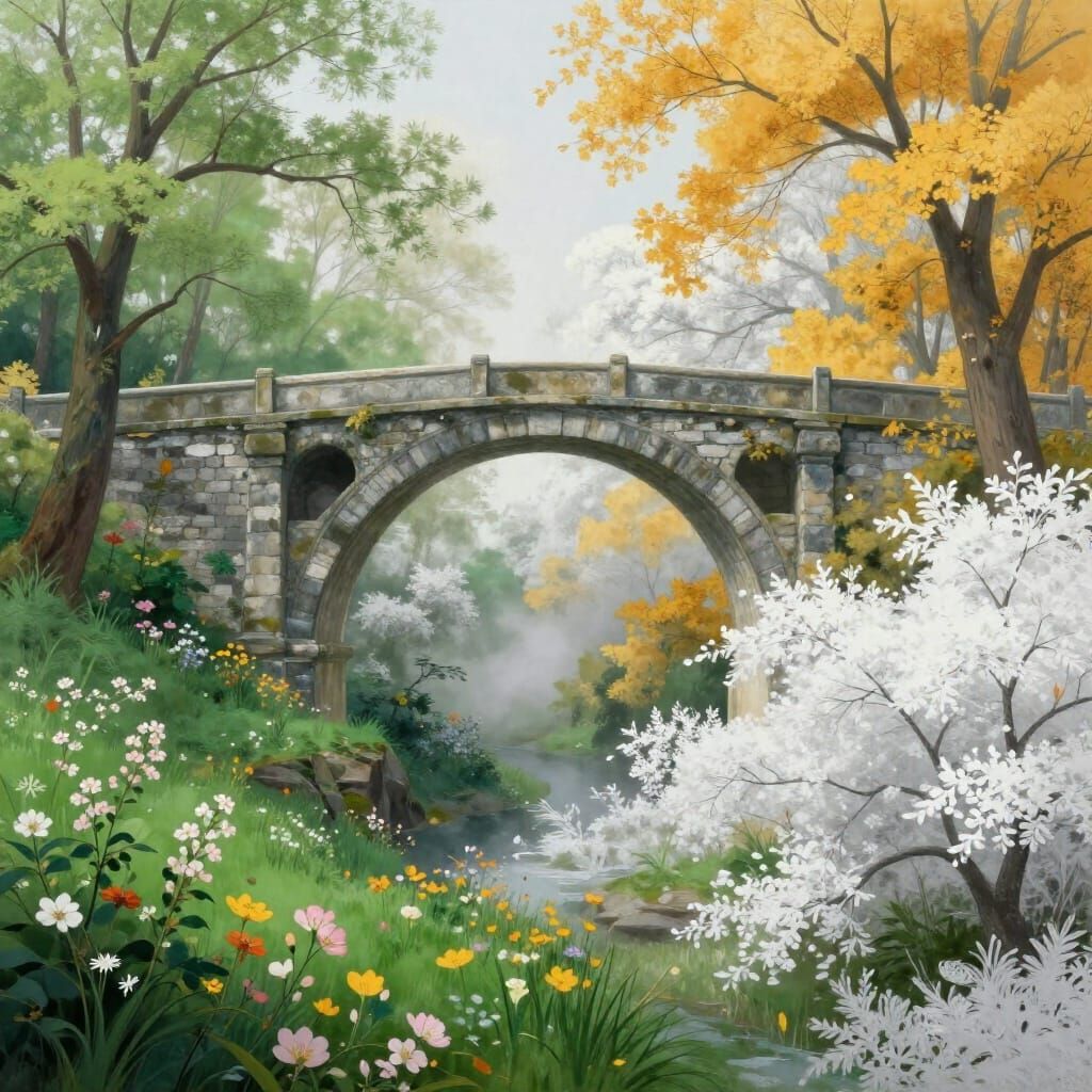 Ethereal Bridge Connects Spring and Autumn Realms