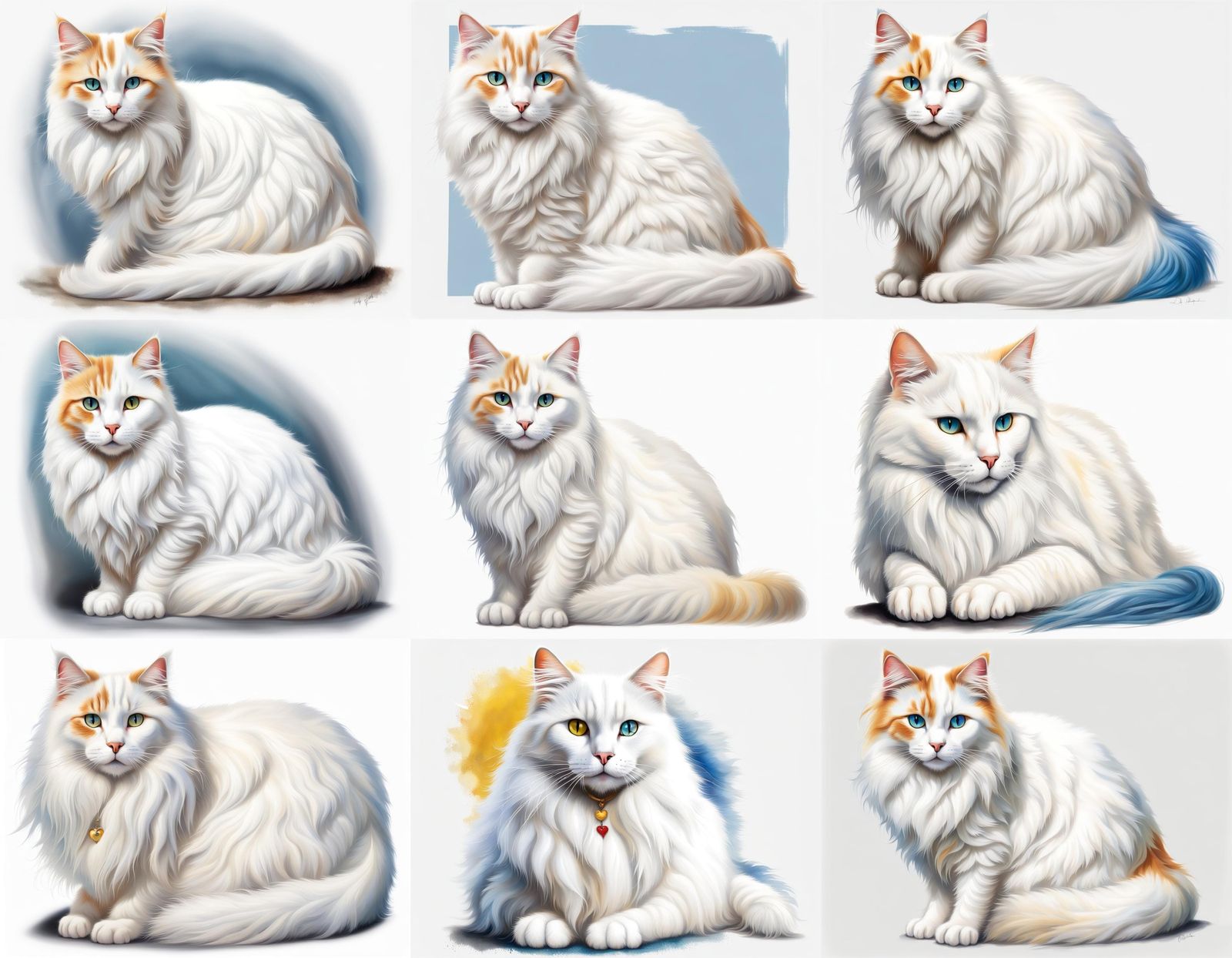 Photorealistic Cat with Ginger Heart and Heterochromia