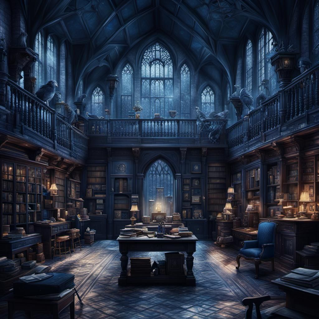 Detailed Ravenclaw Dormitory: A Digital Matte Painting