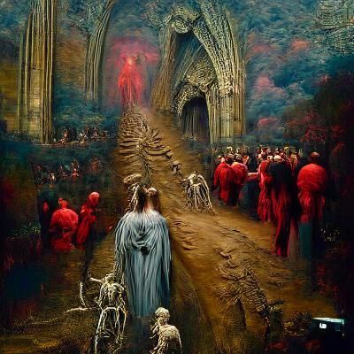 Cathedral of Hell: A Gustave Doré Inspired Painting
