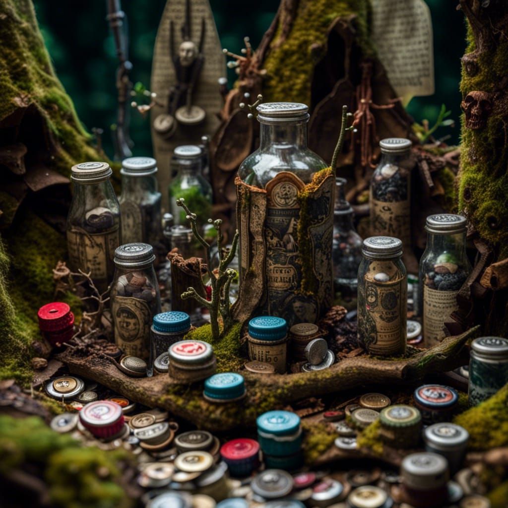 Recycled Forest Diorama in Mixed Media Style