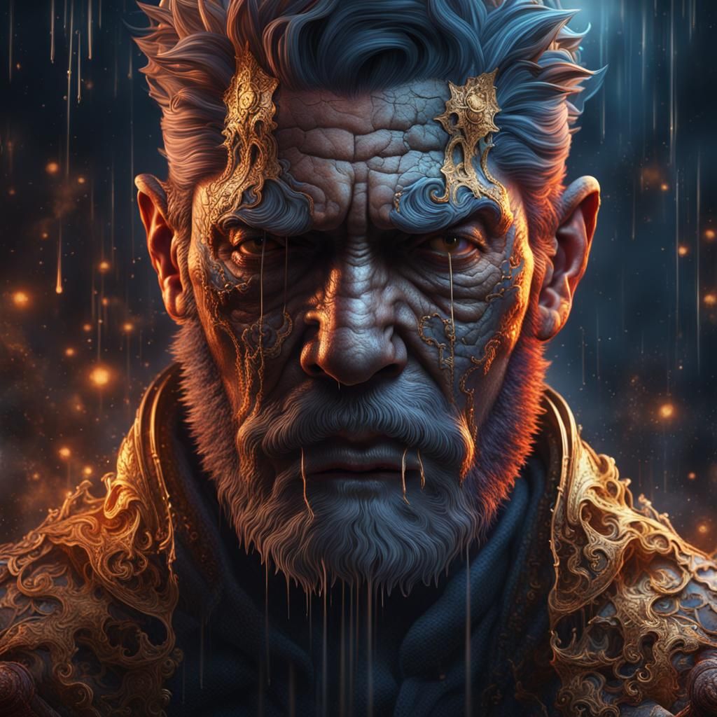 Reflection of Pain In the face of A Man