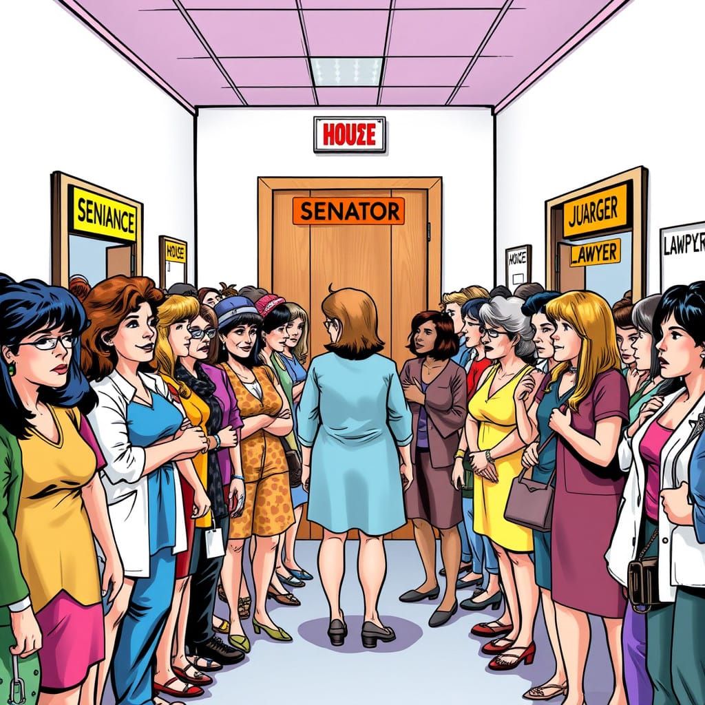 Women in Line at Senator's Office, Hospital Hallway Chaos Un...