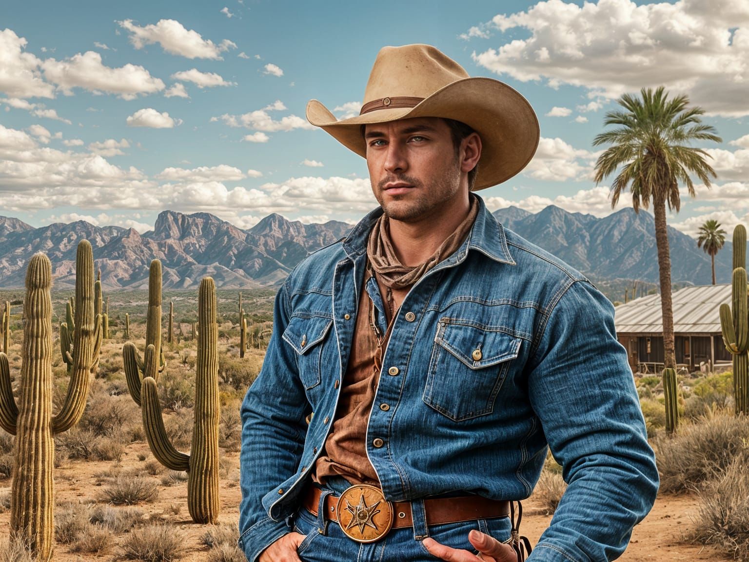 Rugged Urban Cowboys in Arizona Landscape