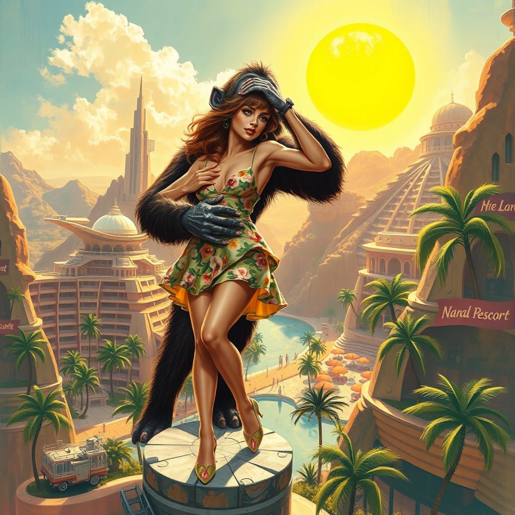 Giant Ape Grabs Woman at Holiday Resort