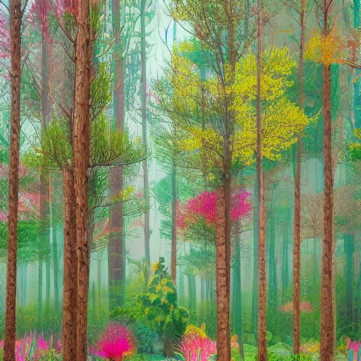 Surreal Origami Forest Landscape in 8K