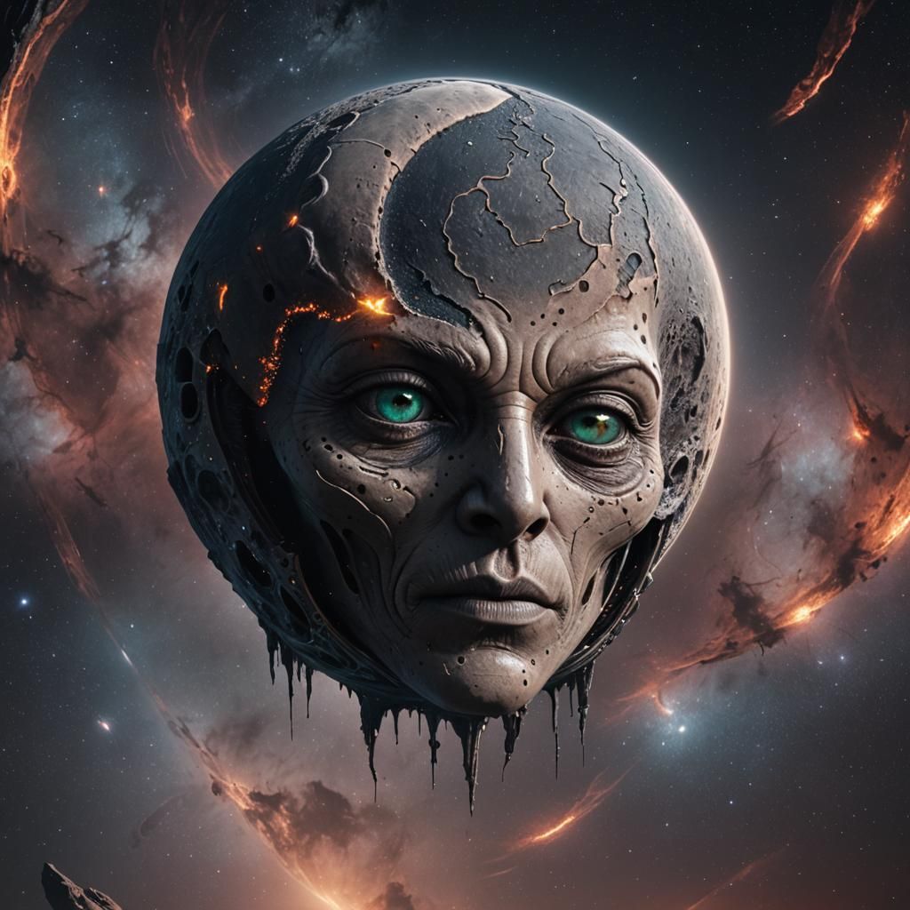 Sentient Alien Crescent Moon Portrait in Unreal Engine