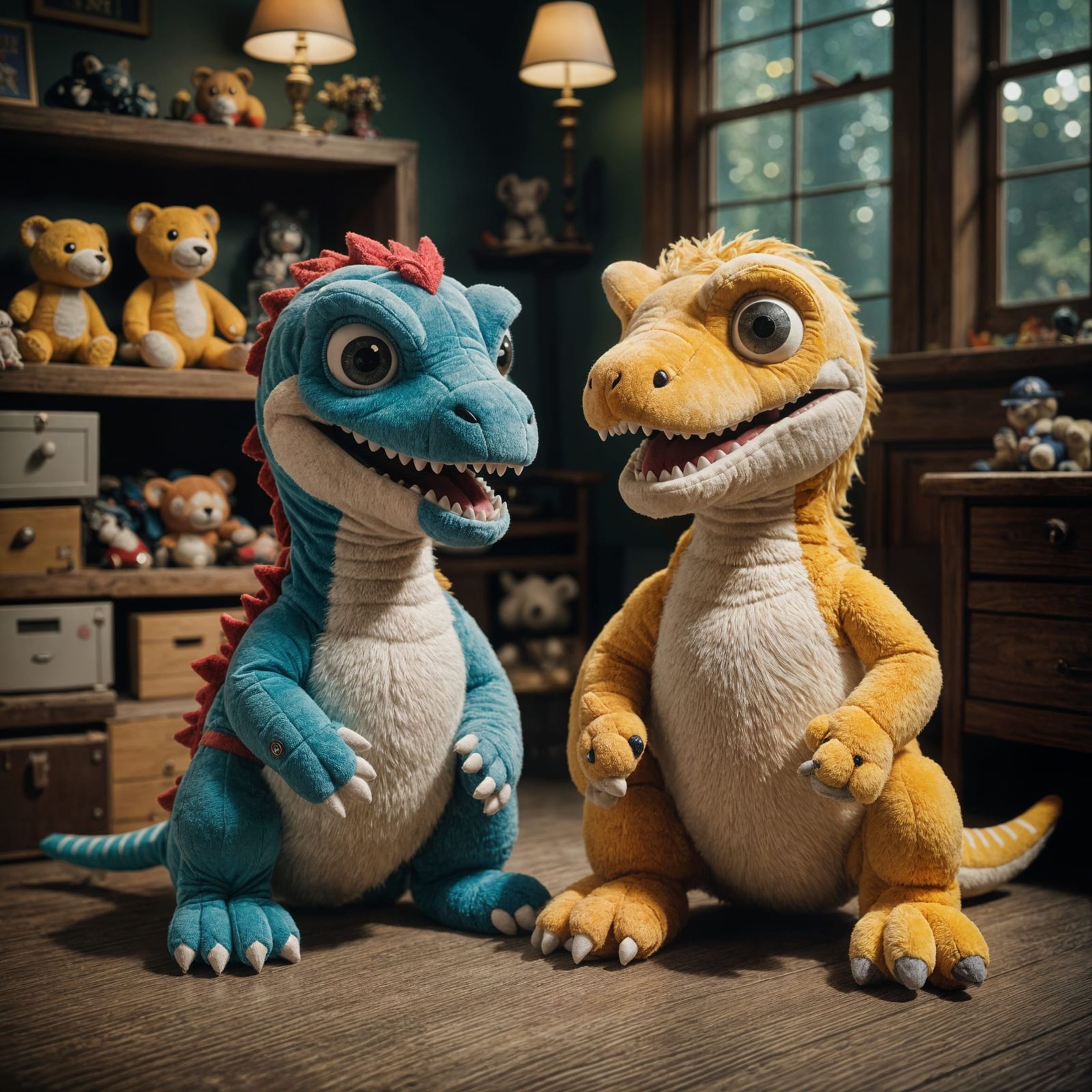 Mischievous Plush Toys Captured in Cinematic Film