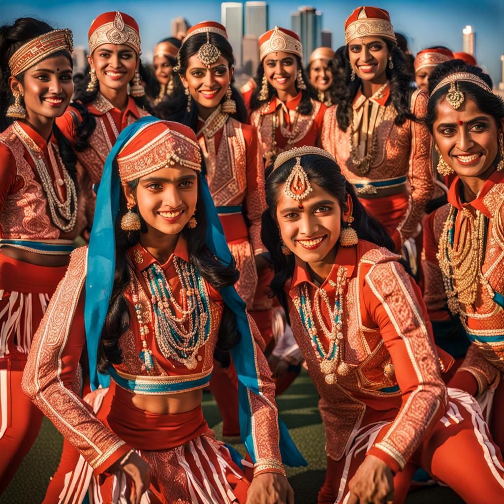 Bollywood Cheerleaders with Quantum Vogue Style