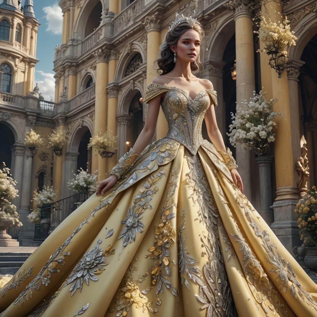 Regal Woman in Modern Ballgown, Fantasy Art