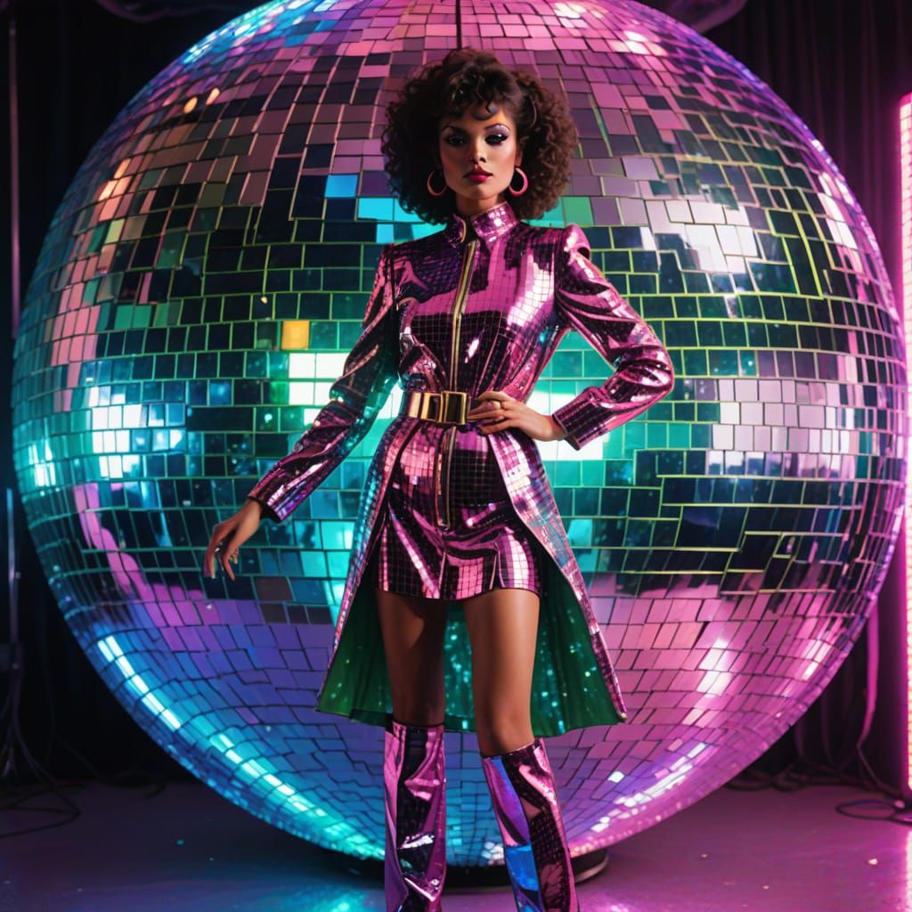 Glamorous Disco Diva Shines on Mirror Ball