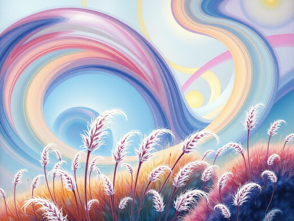 Dreamlike Alien World in Vibrant Watercolor