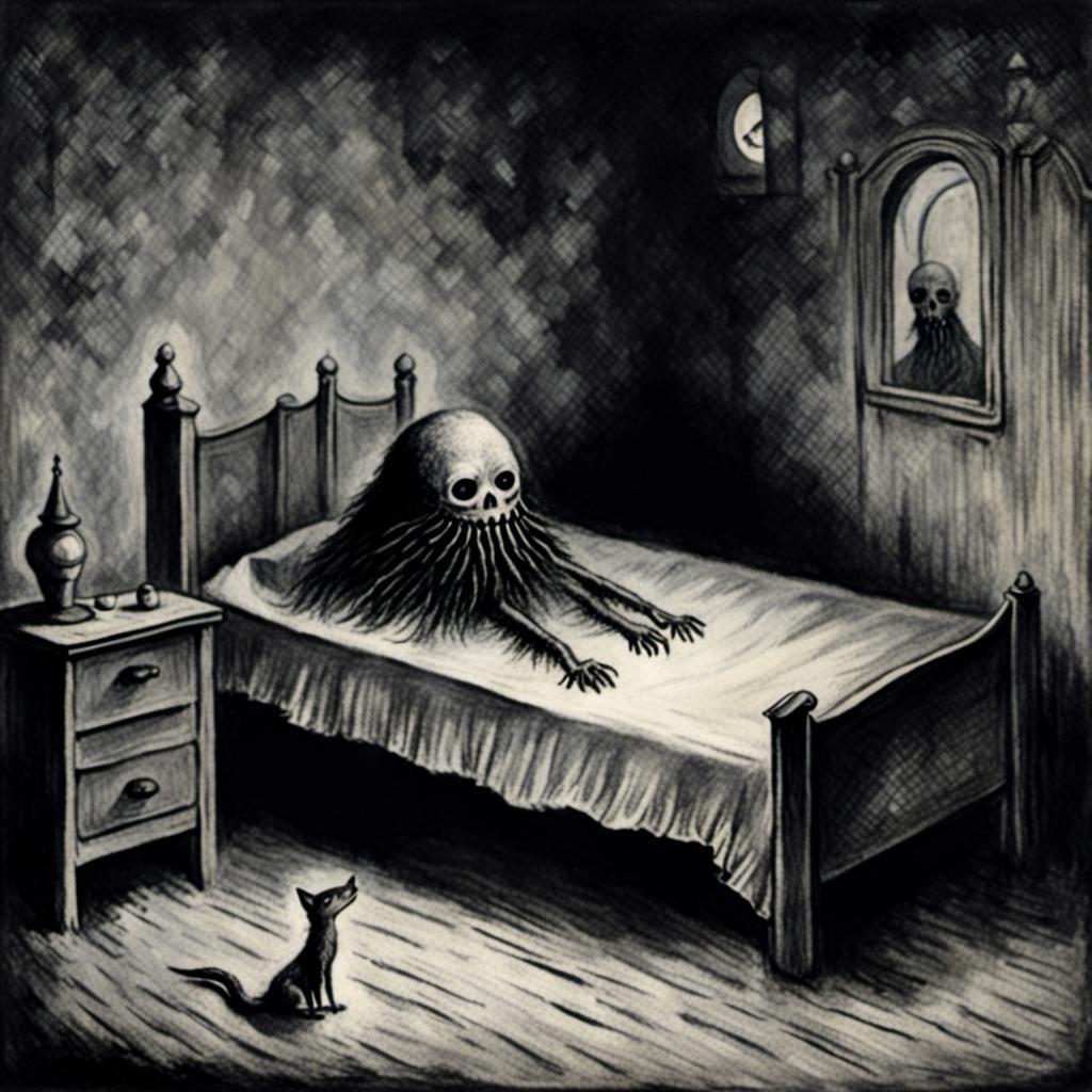 Monsters Under Bed in Kubin Style