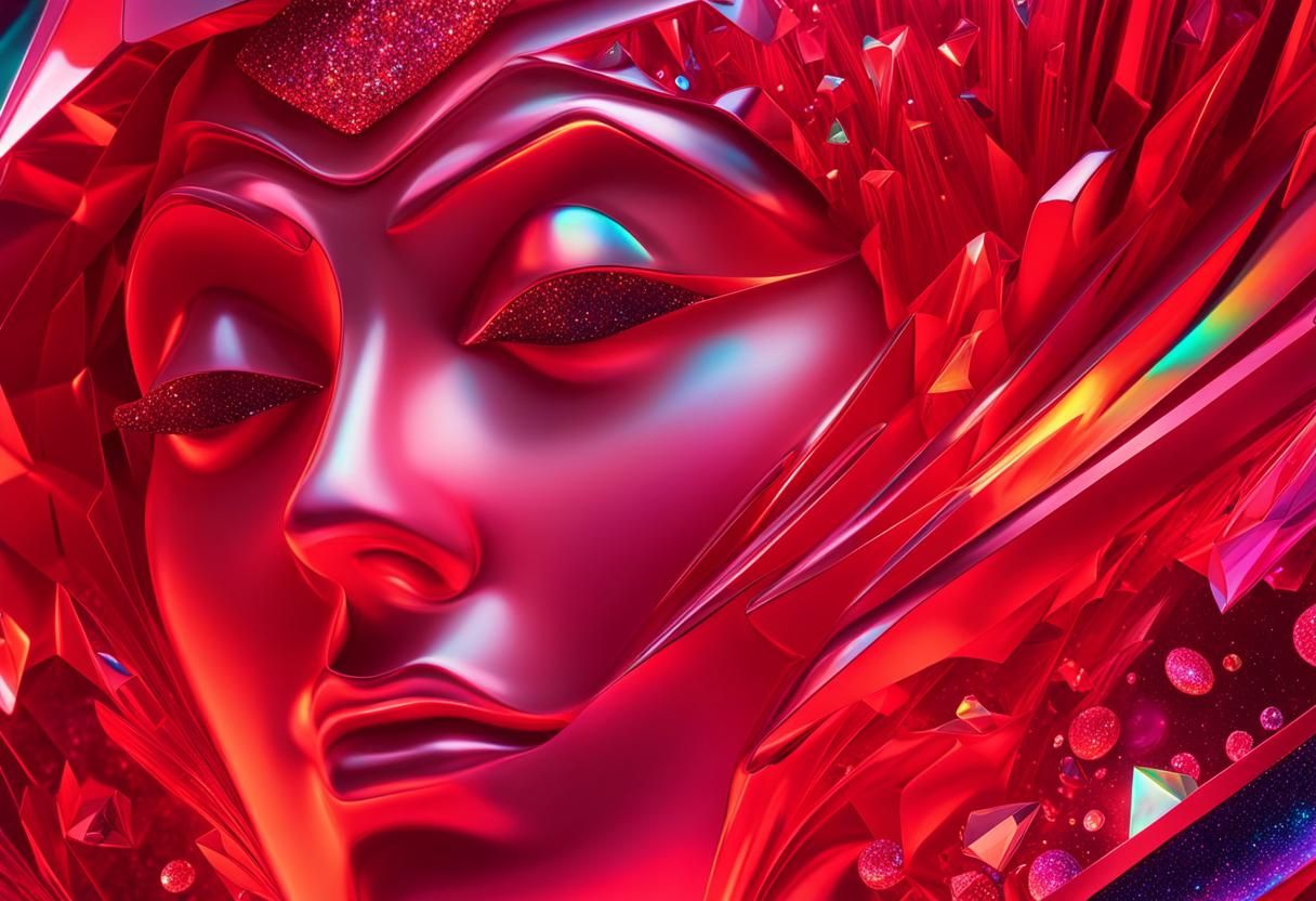 Holographic Cosmic Astral Illustration in Mixed Media