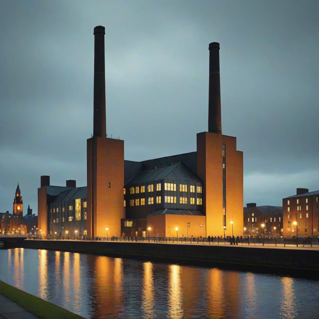 Industrial Scene in Lowry Style