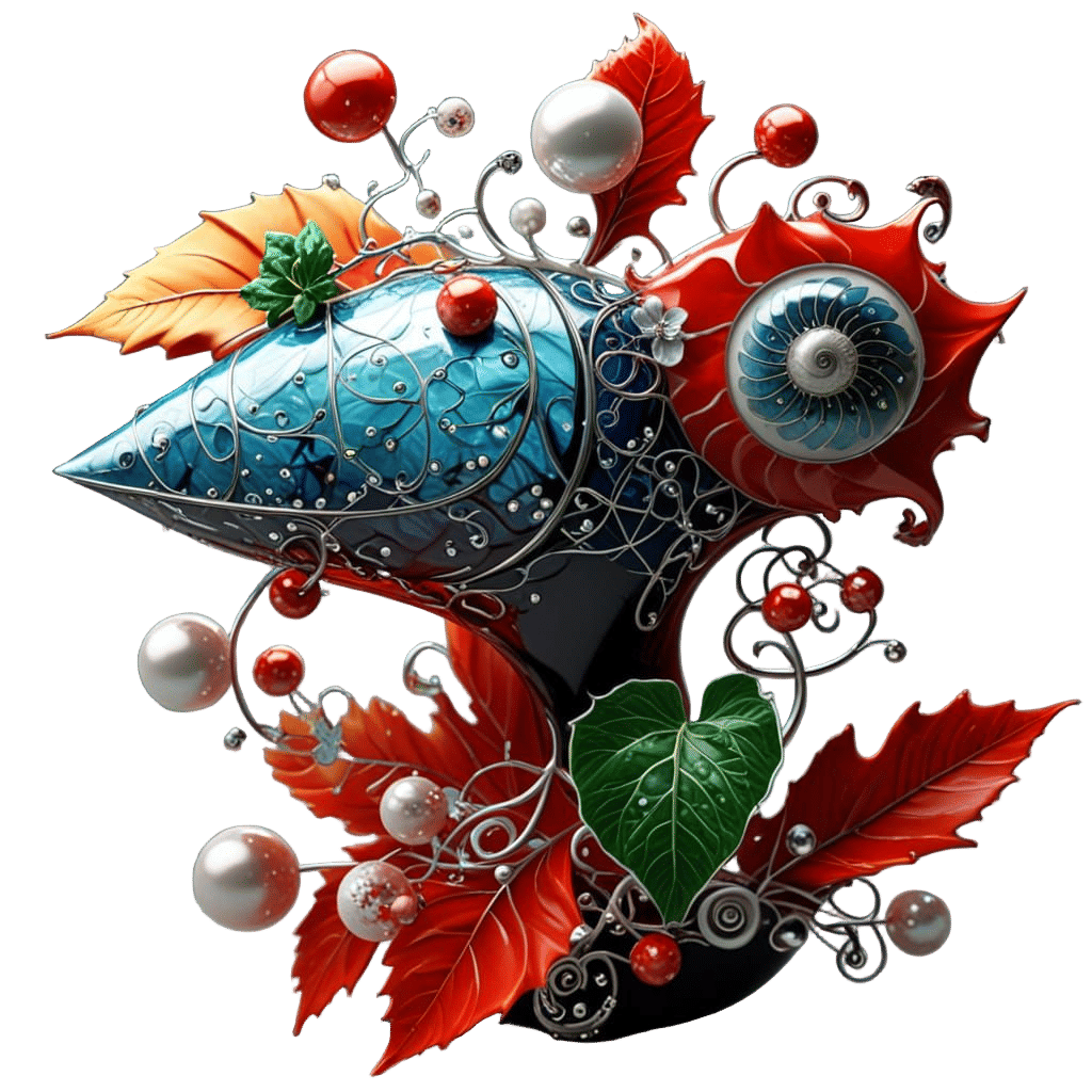 Surreal Starry Night Scene with Fractal Elements