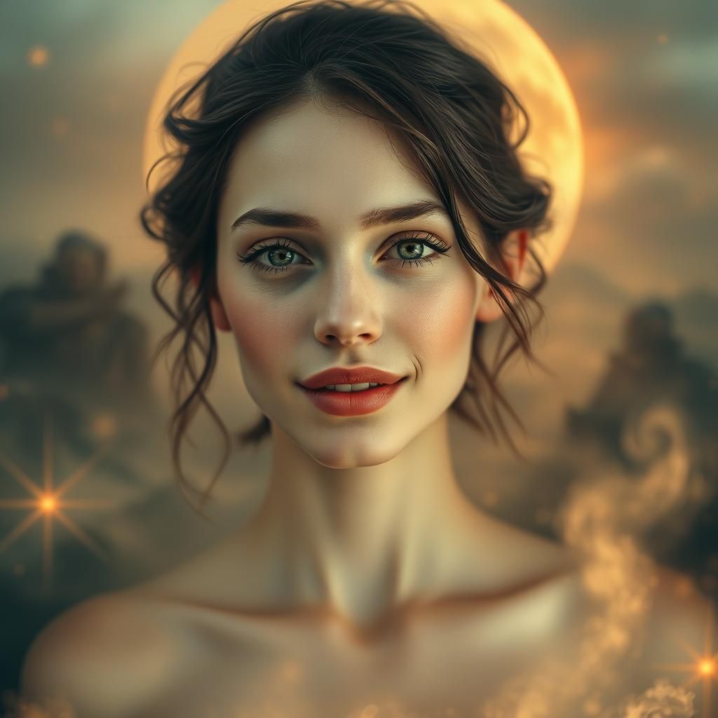 Ethereal Woman in Dreamy Surreal Landscape