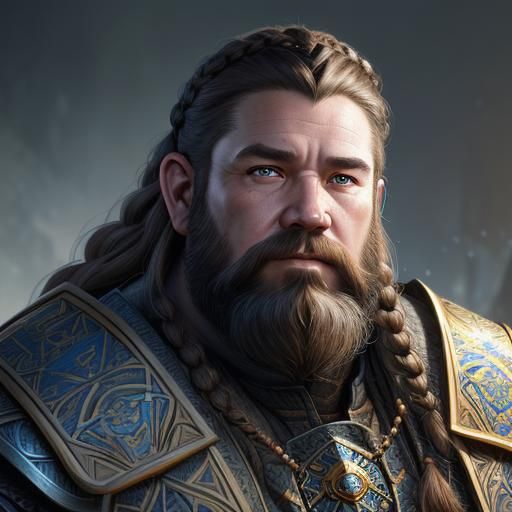 Dwarven Cleric Portrait in Detailed Digital Art Style