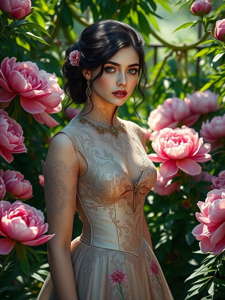 Ethereal Garden Beauty in Whimsical Style